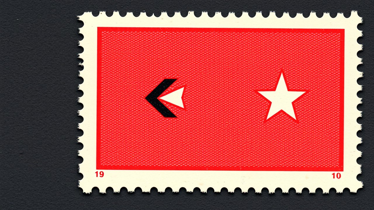 Flag of Timor Leste 🇹🇱 in vintage postage stamp style