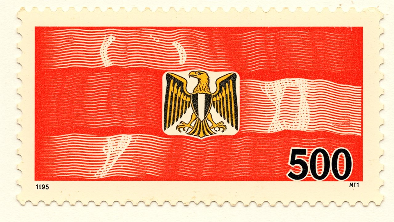 Flag of Egypt 🇪🇬 in vintage postage stamp style