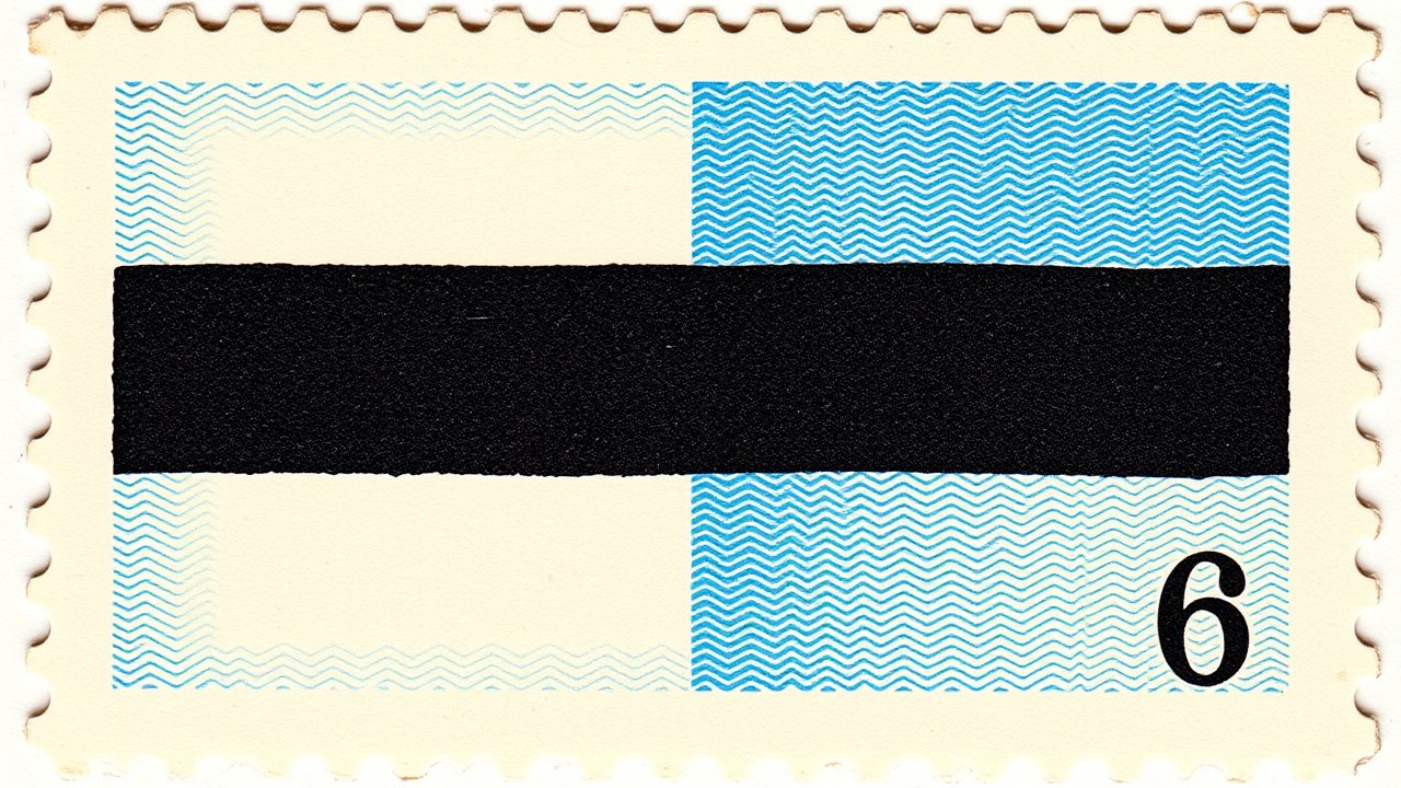 Flag of Estonia 🇪🇪 in vintage postage stamp style