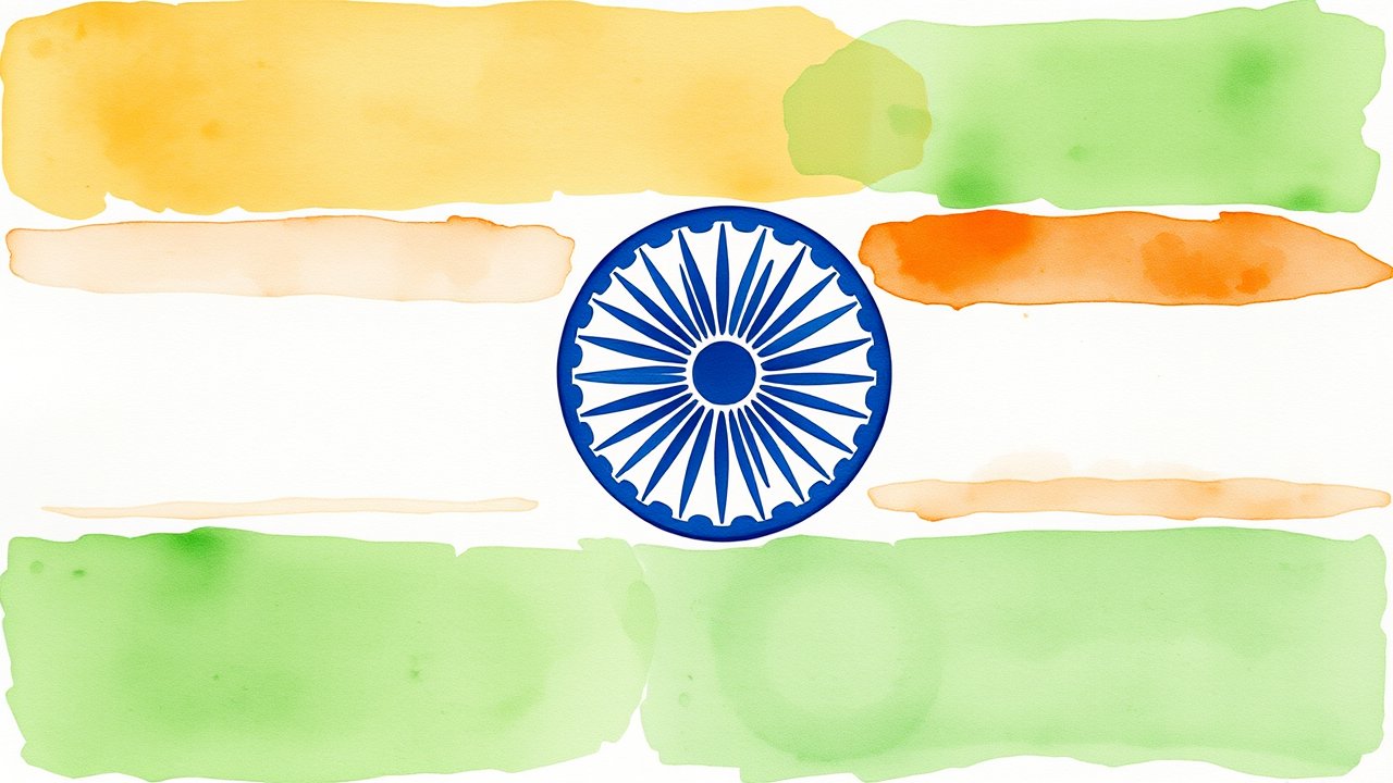 Flag of India 🇮🇳 in watercolor style