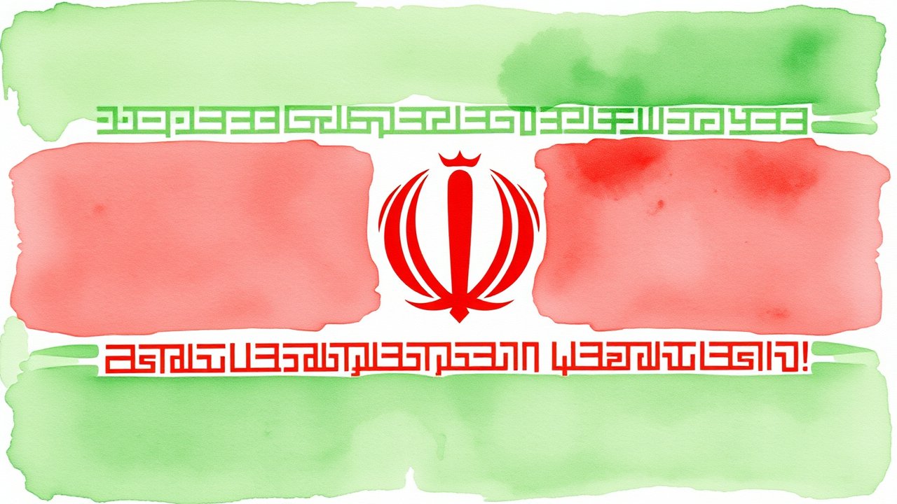 Flag of Iran 🇮🇷 in watercolor style