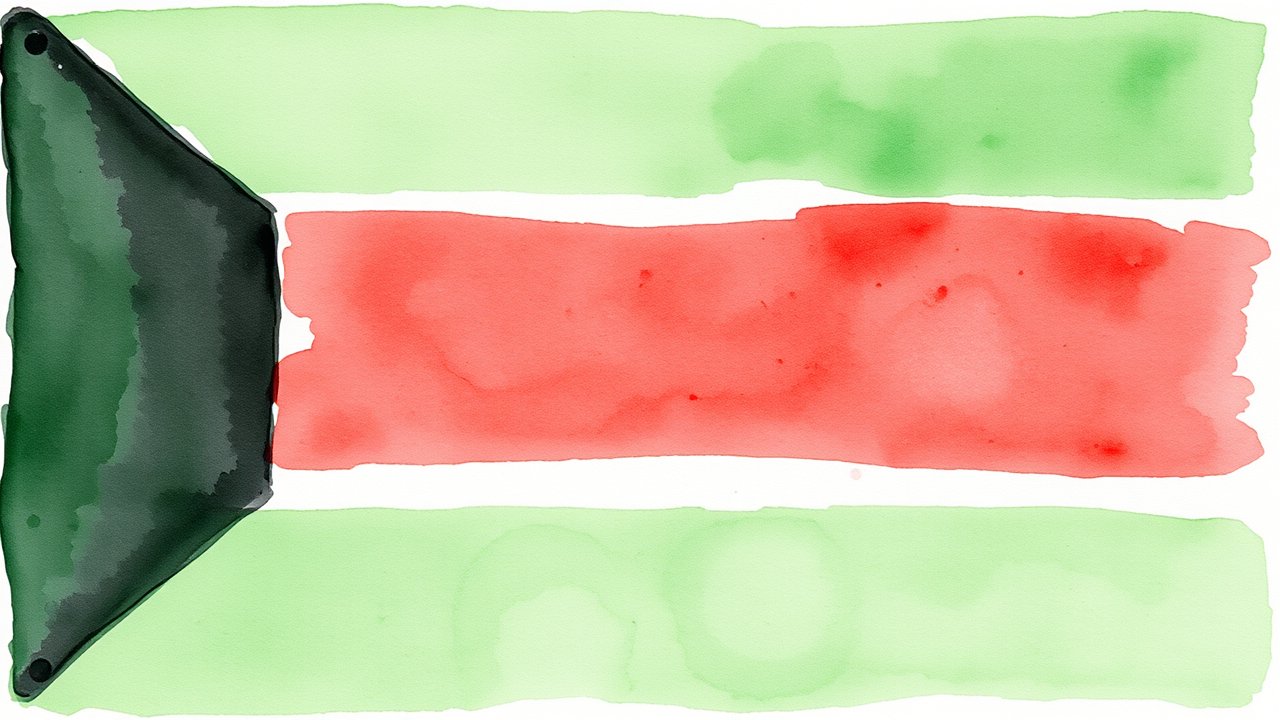 Flag of Kuwait 🇰🇼 in watercolor style