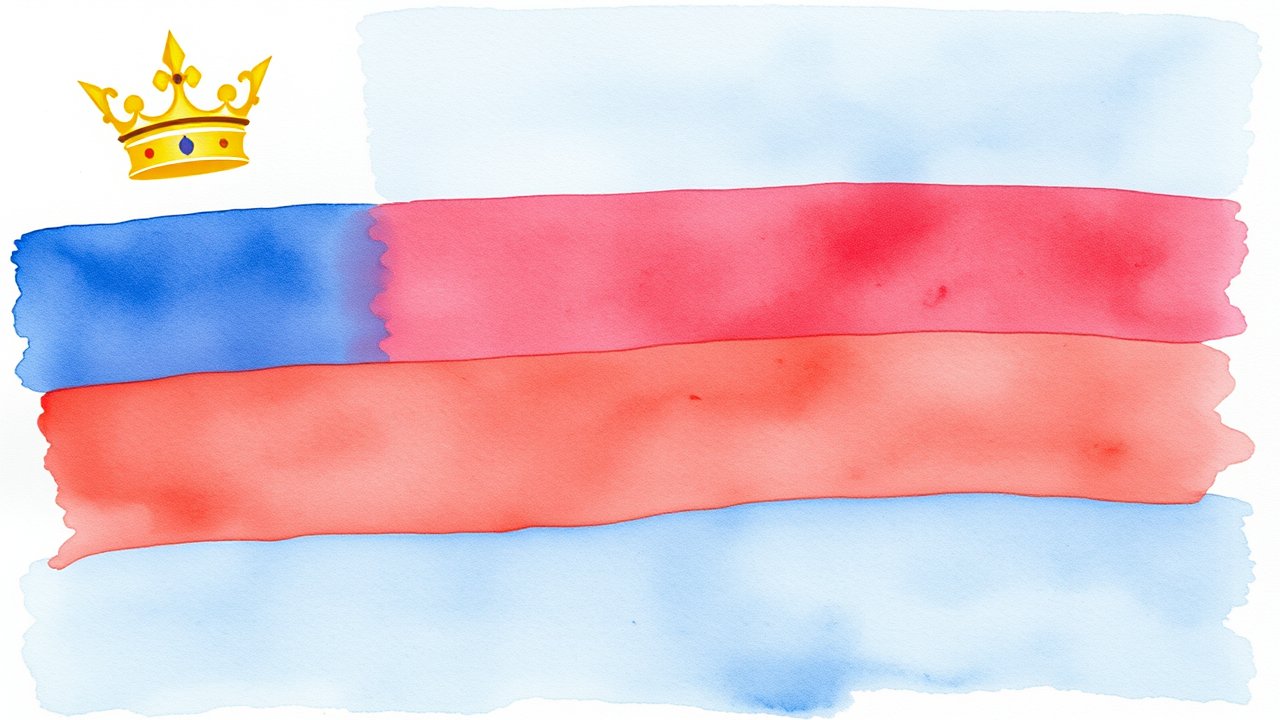 Flag of Liechtenstein 🇱🇮 in watercolor style