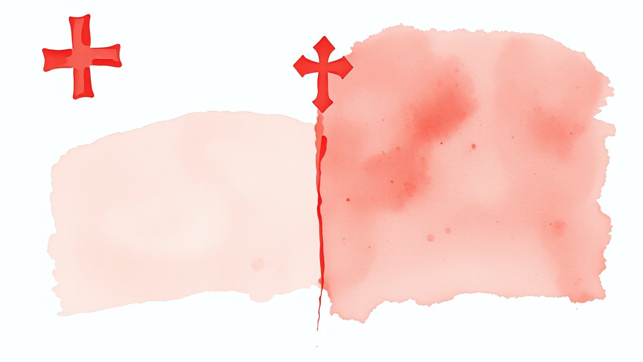 Flag of Malta 🇲🇹 in watercolor style