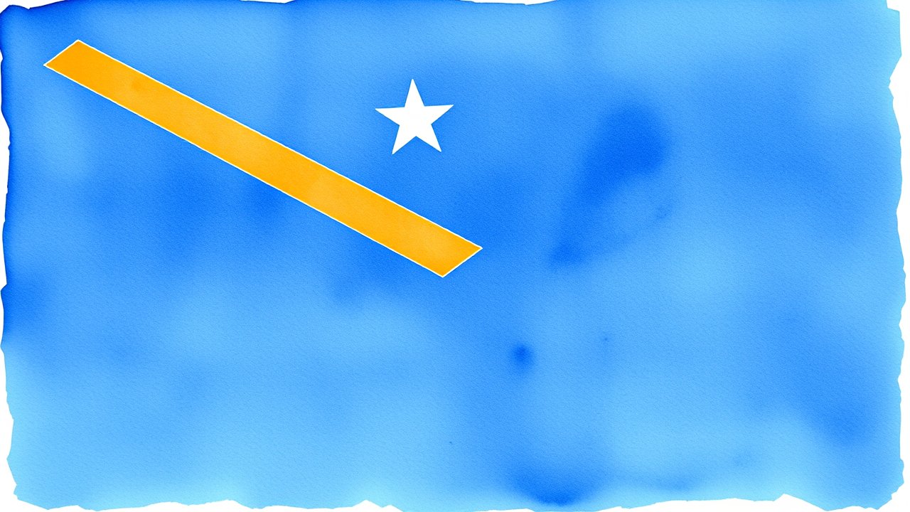 Flag of Marshall Islands 🇲🇠in watercolor style