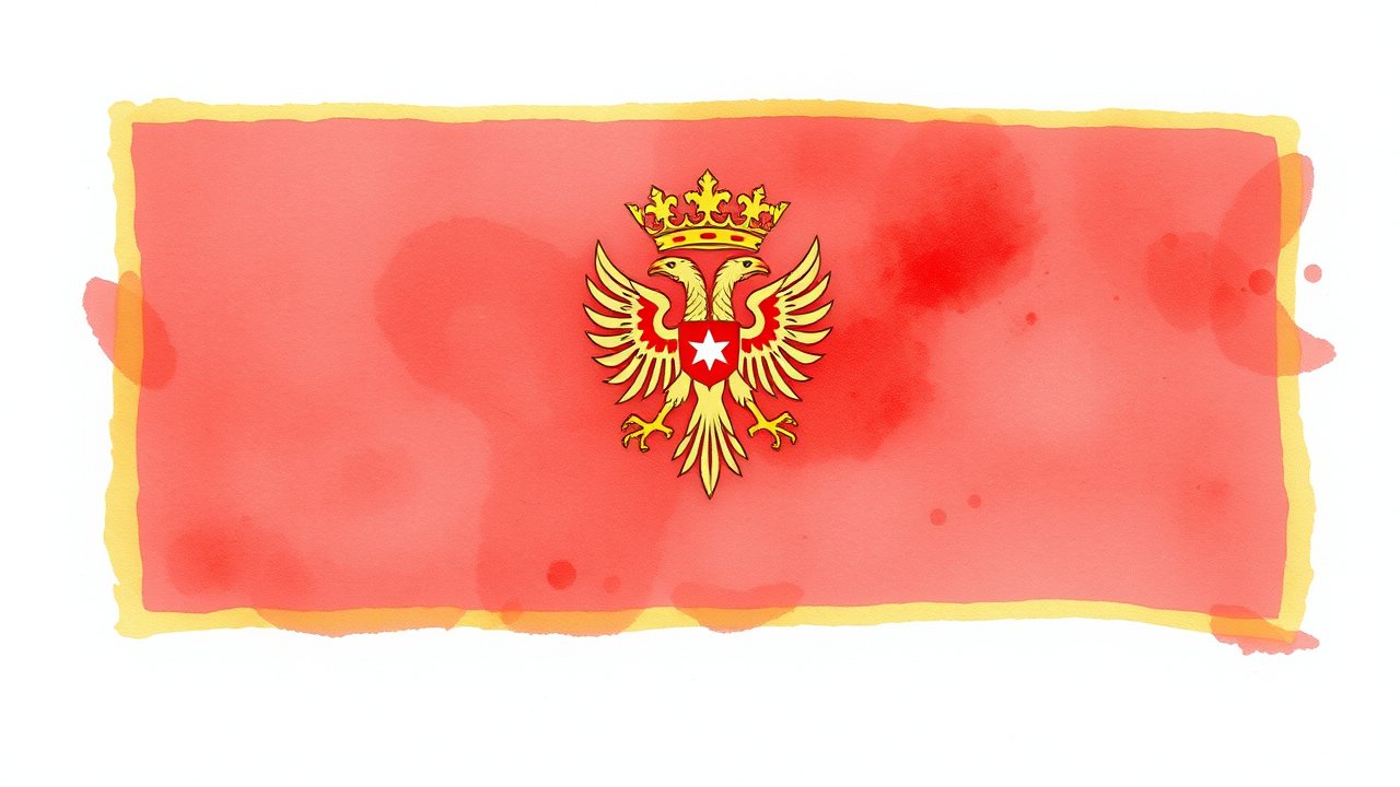 Flag of Montenegro 🇲🇪 in watercolor style