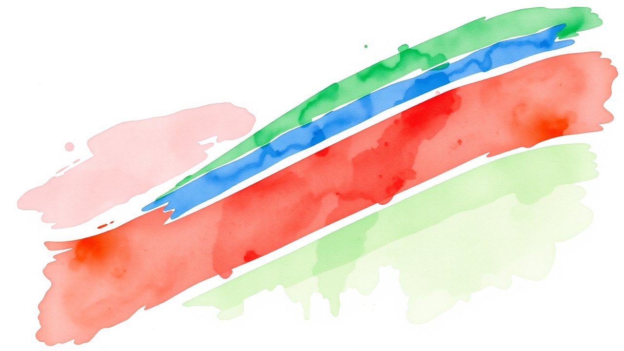 Flag of Namibia 🇳🇦 in watercolor style