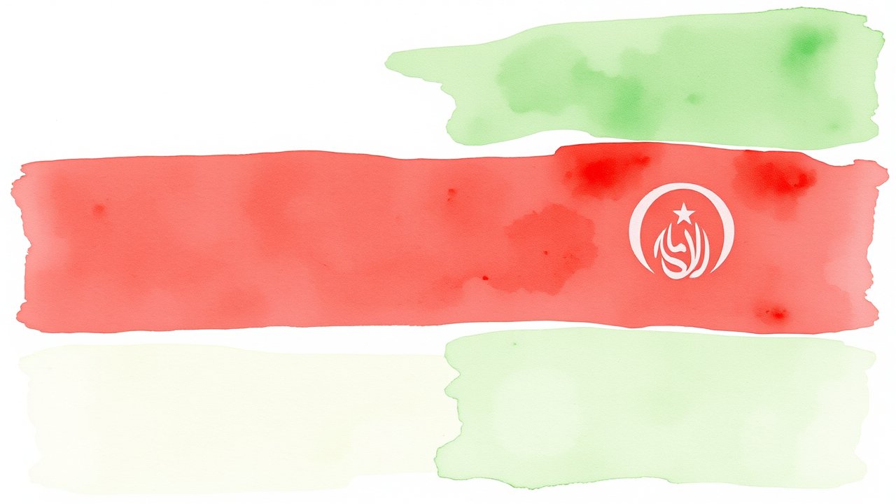 Flag of Oman 🇴🇲 in watercolor style