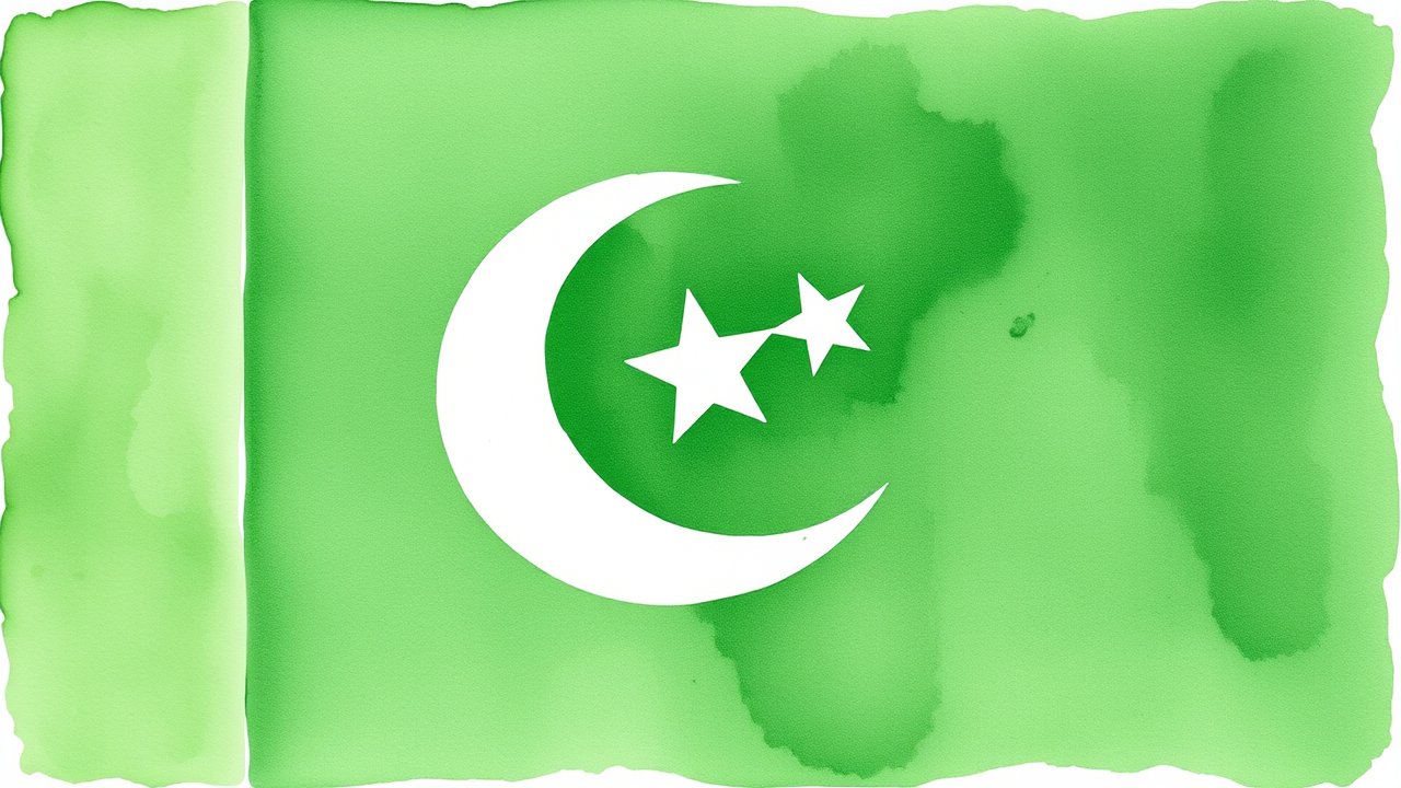 Flag of Pakistan 🇵🇰 in watercolor style