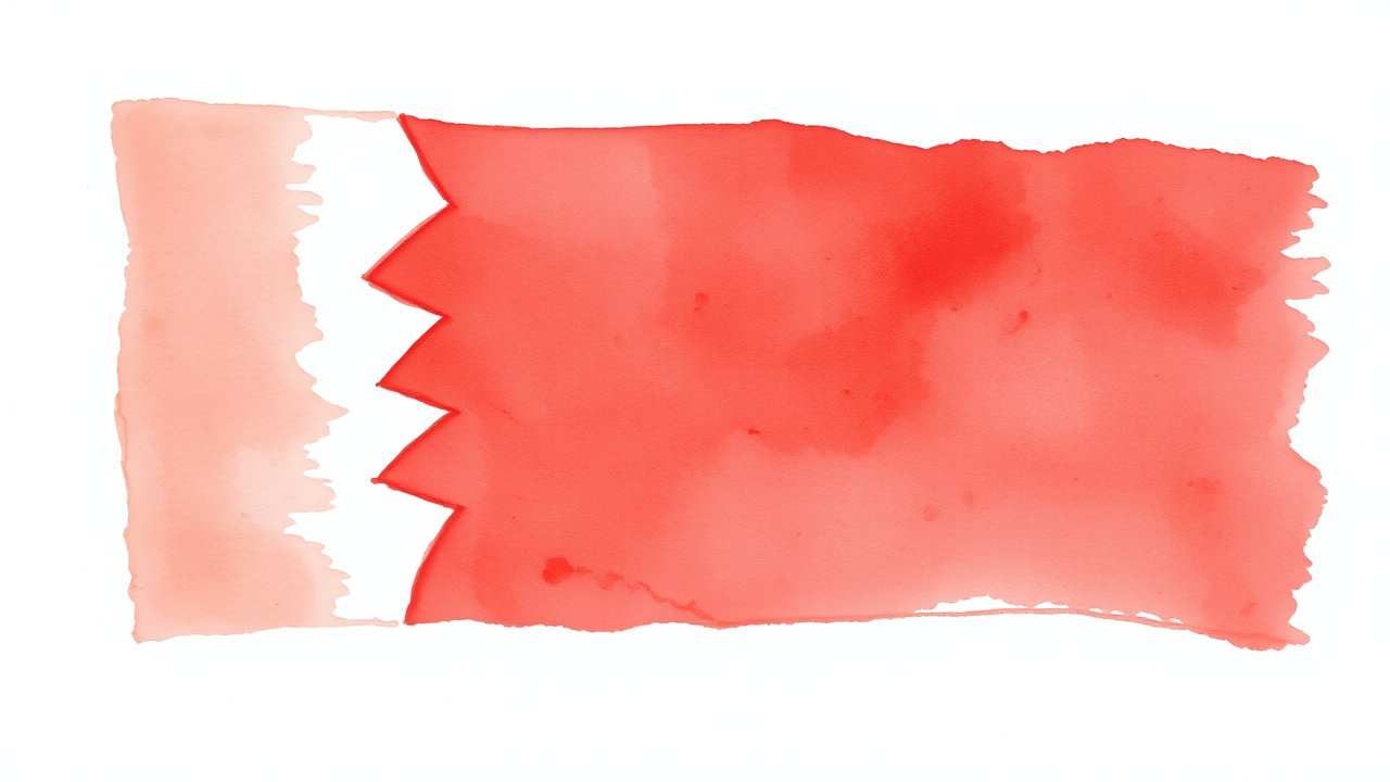 Flag of Bahrain 🇧🇭 in watercolor style