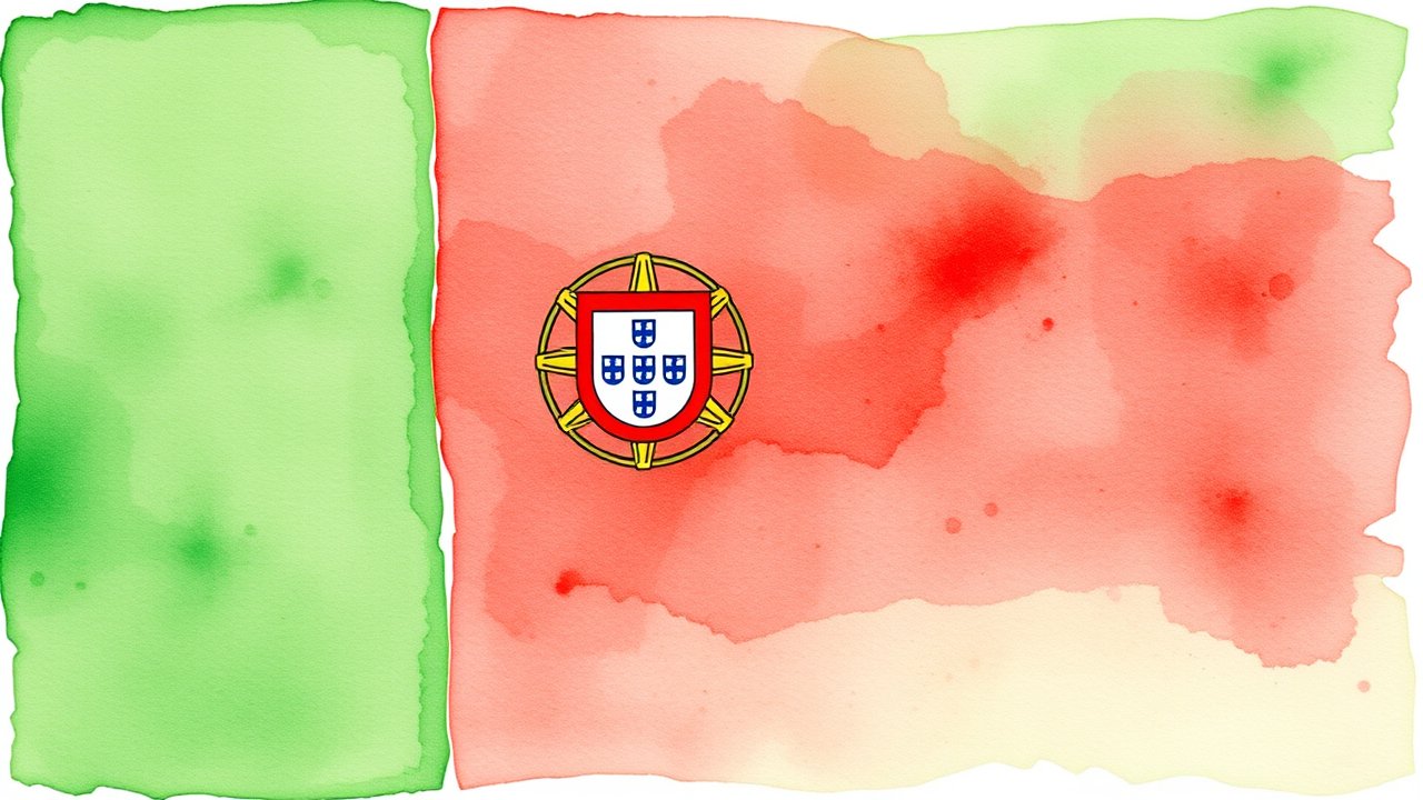 Flag of Portugal 🇵🇹 in watercolor style