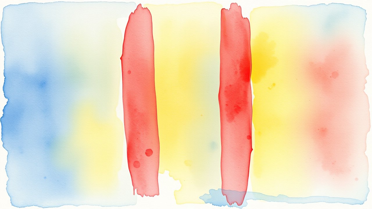 Flag of Romania 🇷🇴 in watercolor style