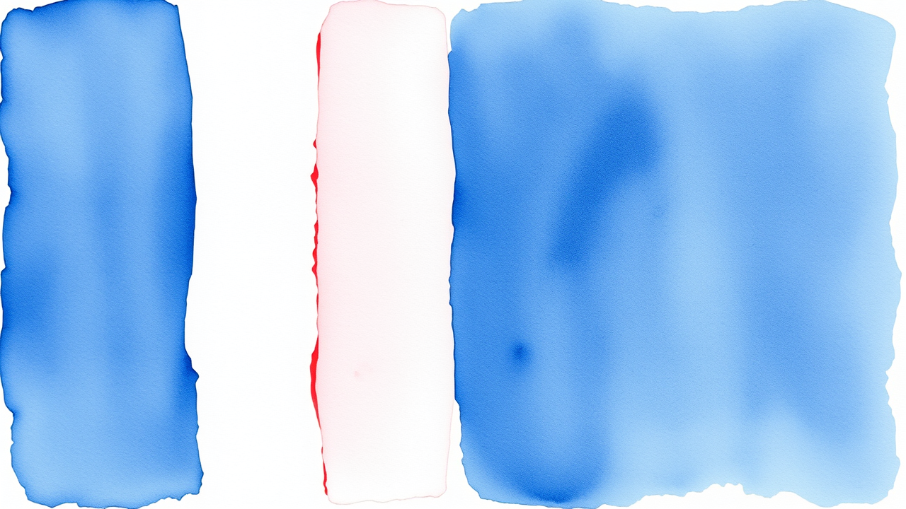 Flag of France in watercolor style