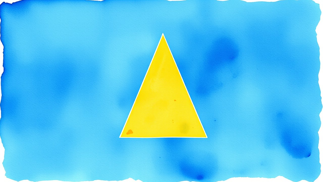 Flag of Saint Lucia 🇱🇨 in watercolor style