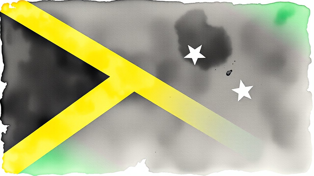 Flag of Saint Kitts and Nevis 🇰🇳 in watercolor style