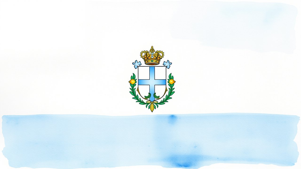 Flag of San Marino 🇸🇲 in watercolor style