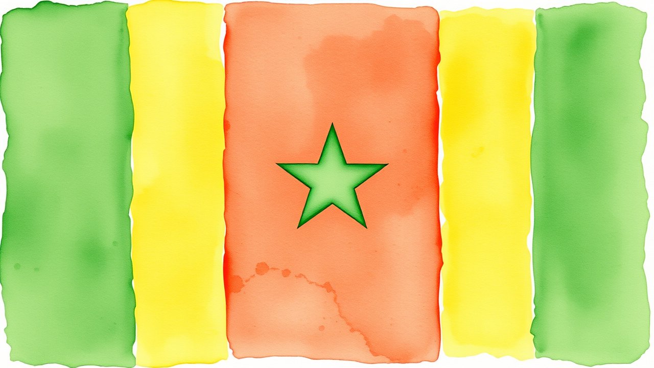 Flag of Senegal 🇸🇳 in watercolor style