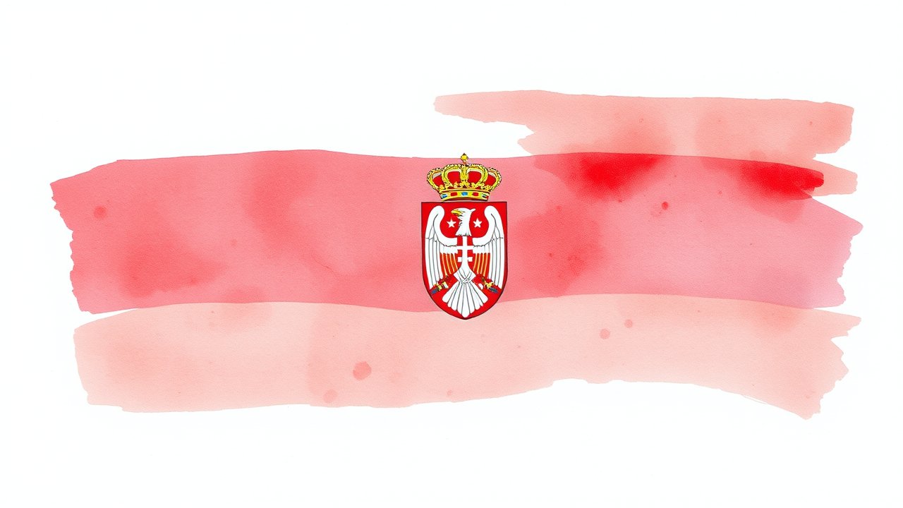 Flag of Serbia 🇸🇳 in watercolor style
