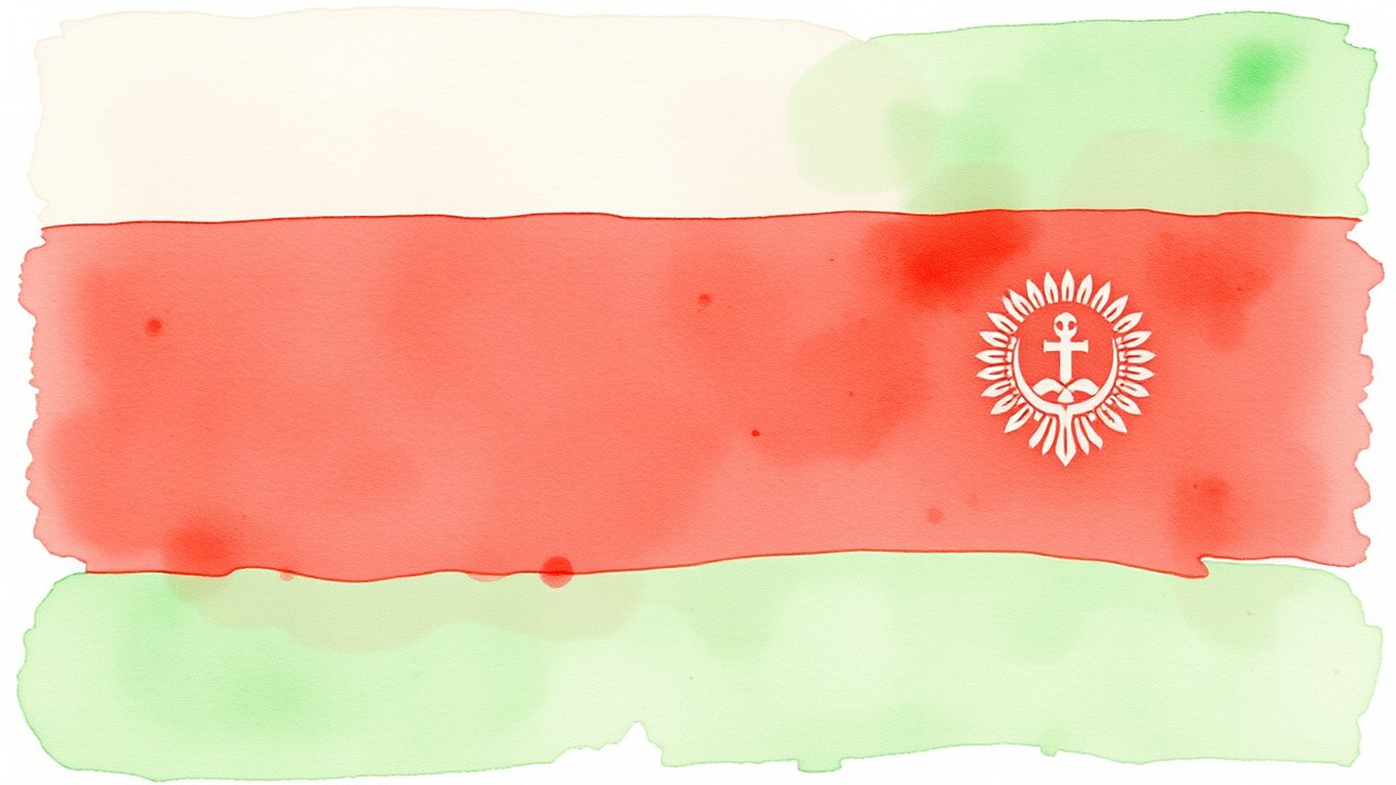 Flag of Belarus 🇧🇾 in watercolor style
