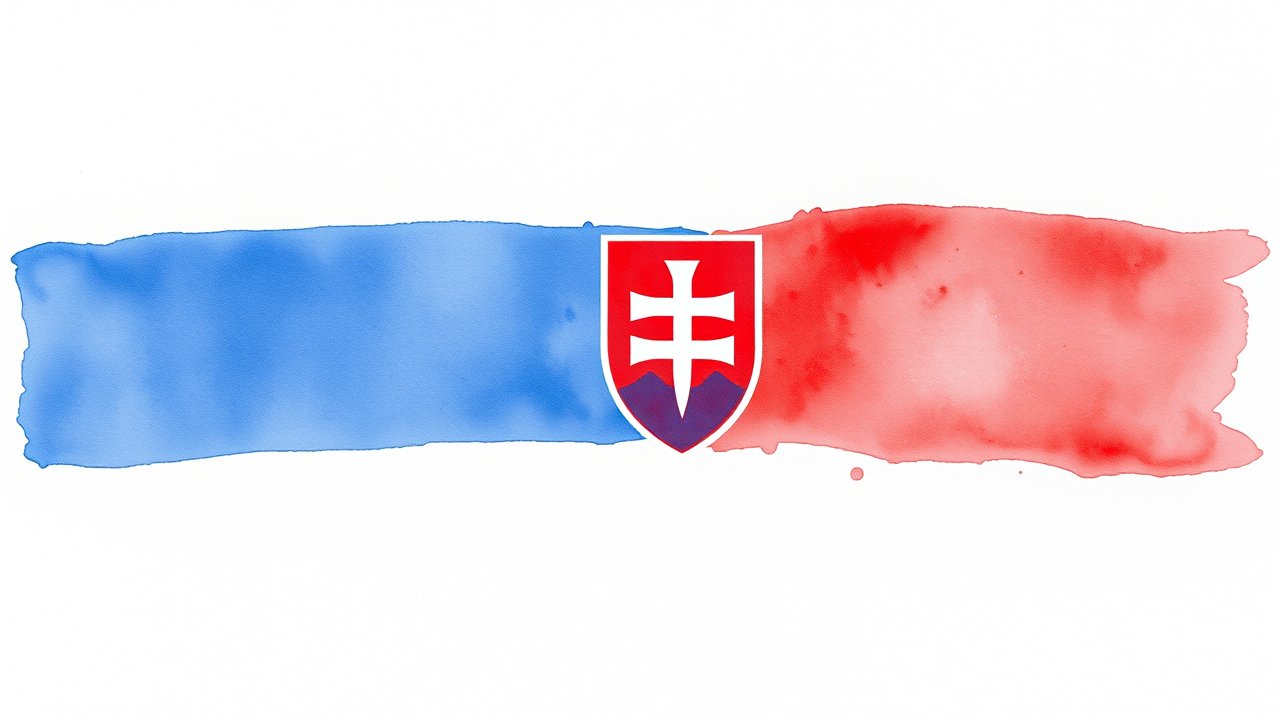 Flag of Slovakia 🇸🇰 in watercolor style