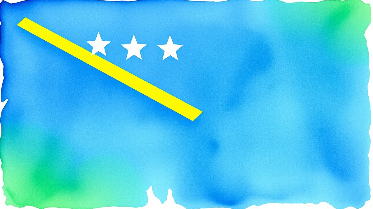 Flag of Solomon Islands 🇸🇧 in watercolor style