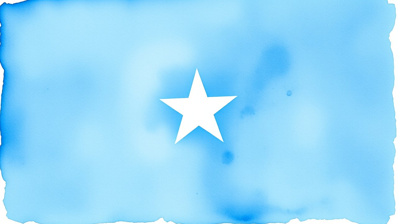 Flag of Somalia 🇸🇴 in watercolor style