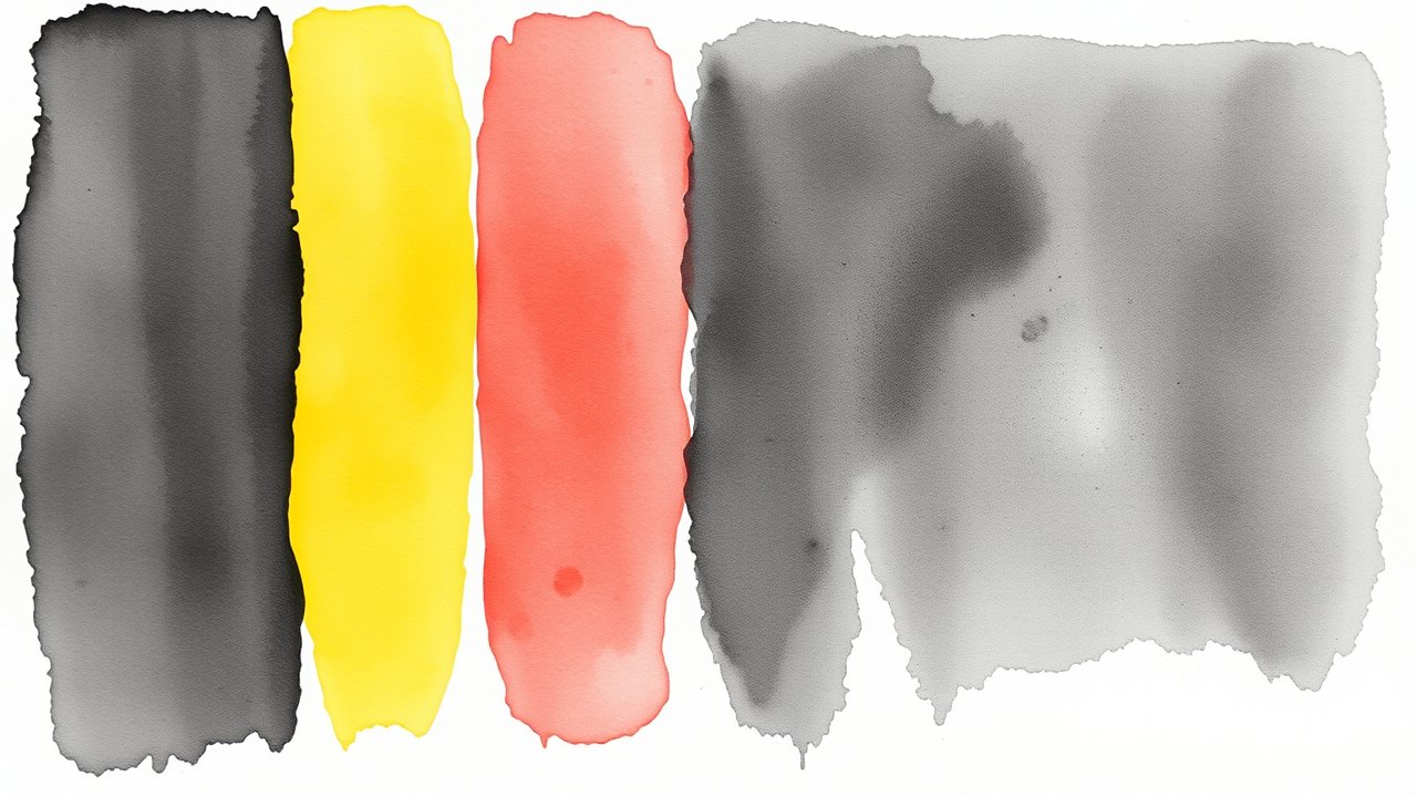Flag of Belgium 🇧🇪 in watercolor style
