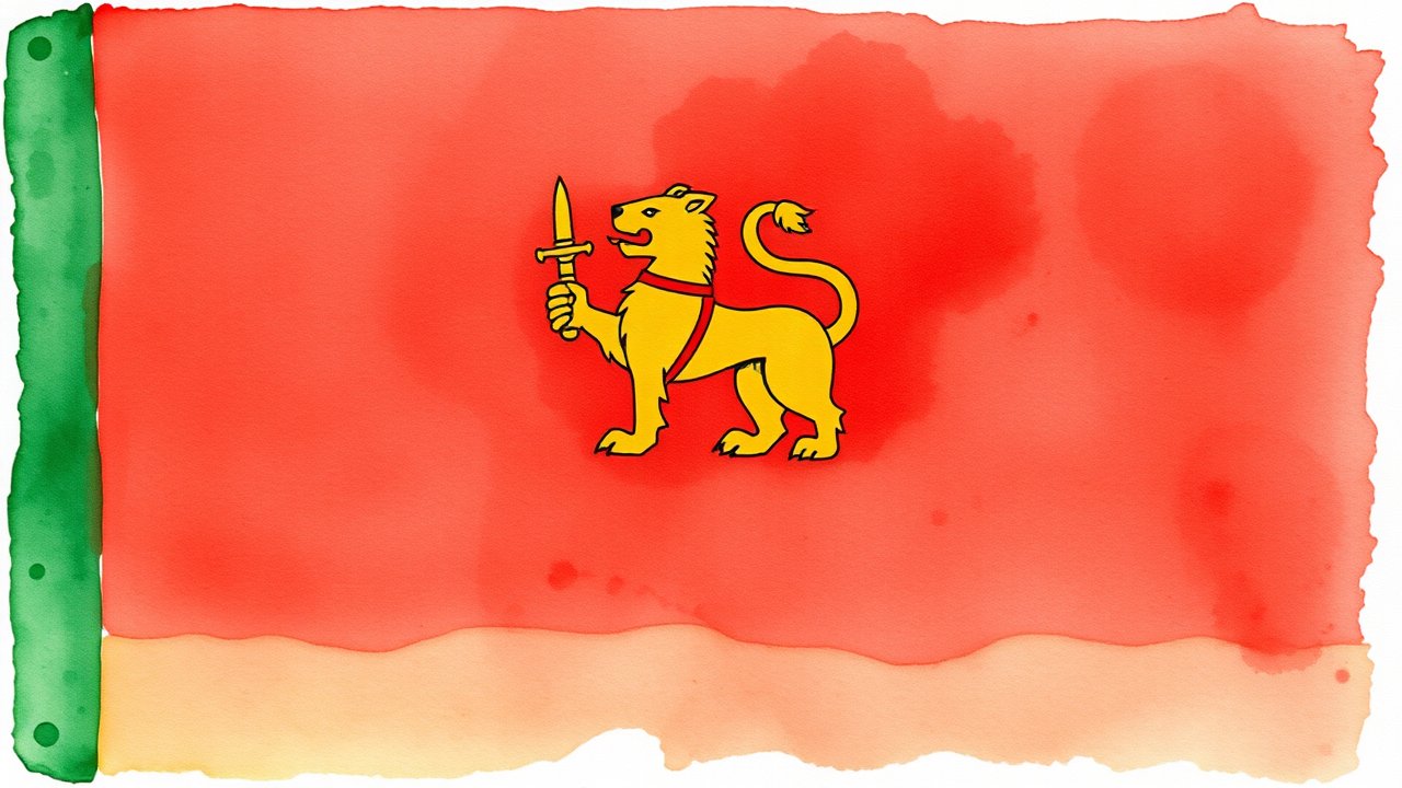 Flag of Sri Lanka 🇱🇰 in watercolor style