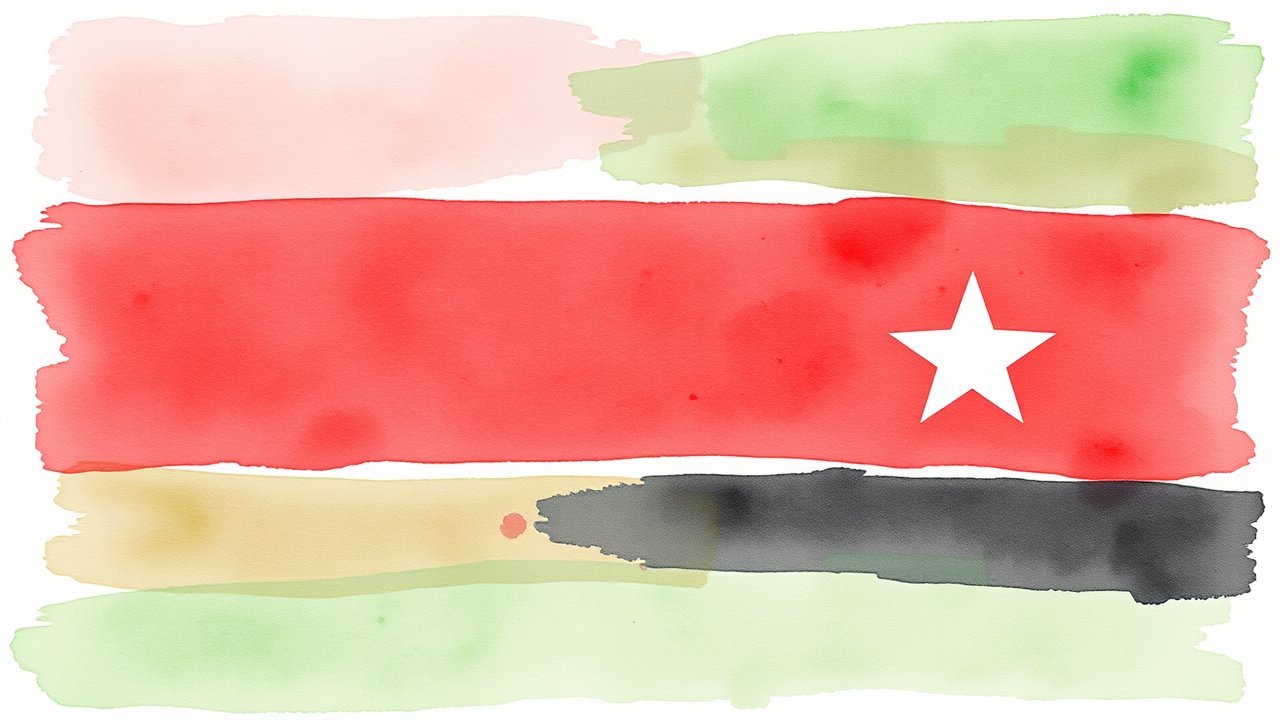 Flag of Sudan 🇸🇩 in watercolor style