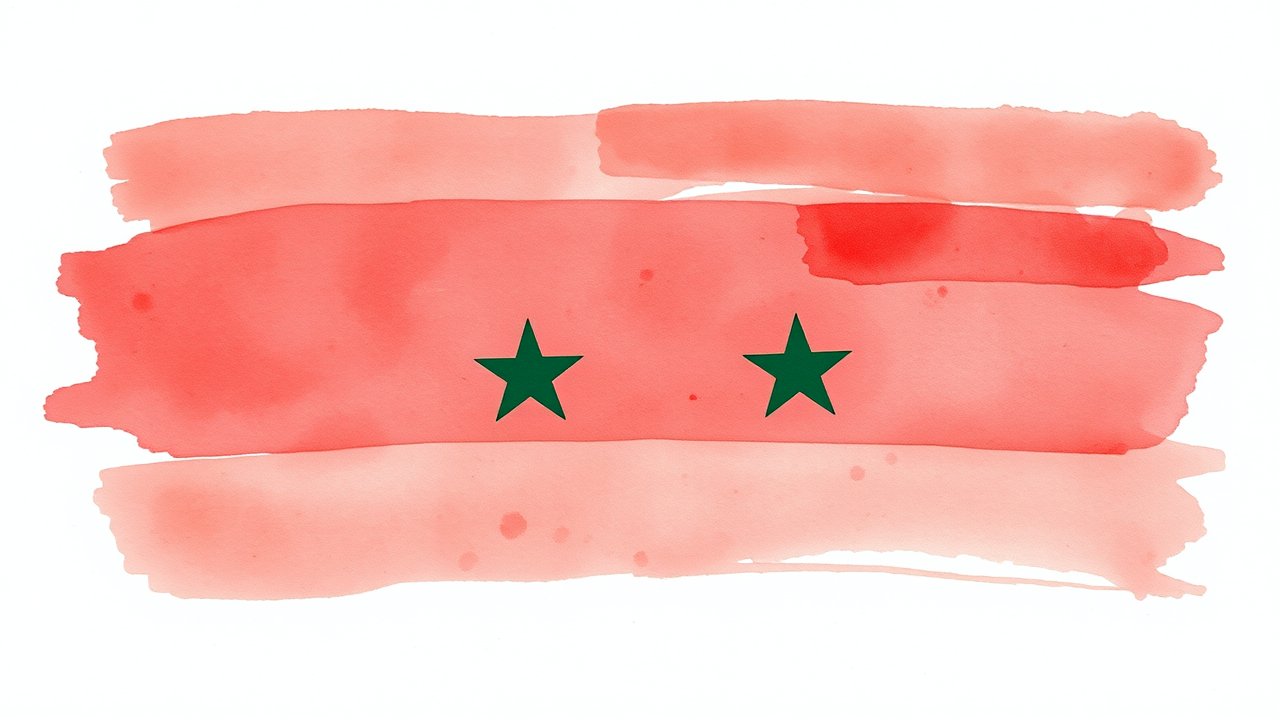 Flag of Syria 🇸🇾 in watercolor style