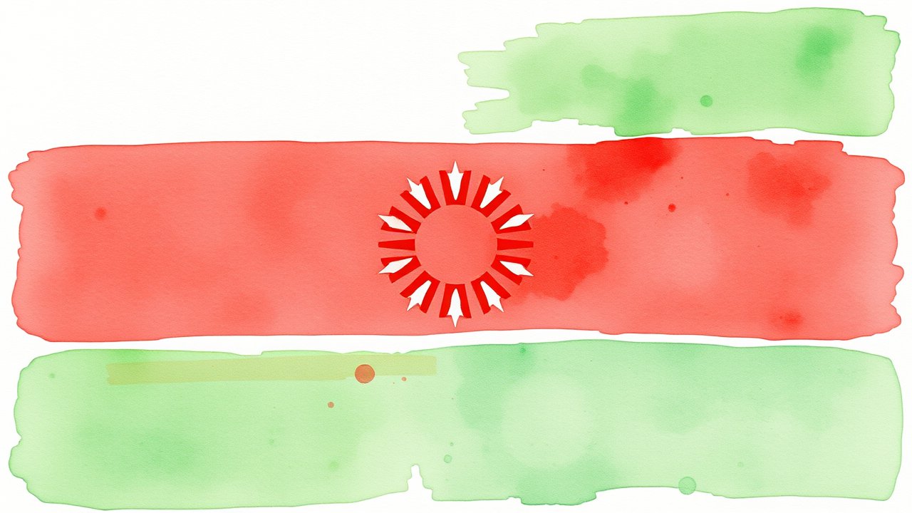 Flag of Tajikistan 🇹🇯 in watercolor style