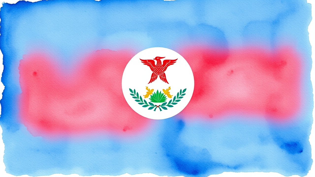 Flag of Belize 🇧🇿 in watercolor style