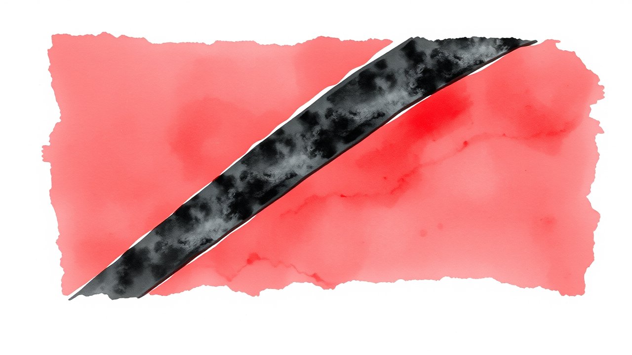 Flag of Trinidad and Tobago 🇹🇹 in watercolor style