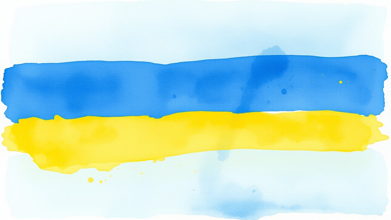Flag of Ukraine 🇺🇦 in watercolor style