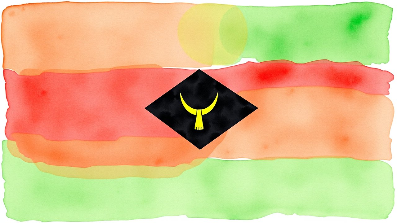 Flag of Vanuatu 🇻🇺 in watercolor style