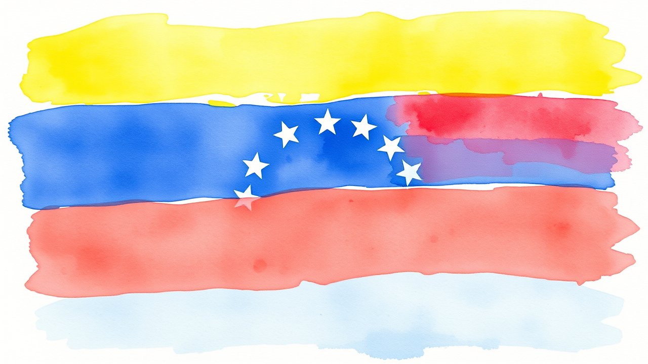 Flag of Venezuela 🇻🇪 in watercolor style