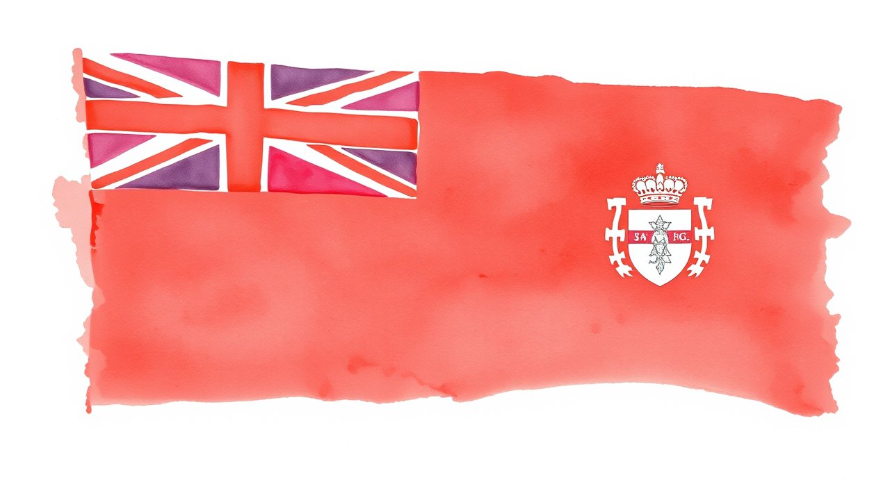 Flag of Bermuda 🇧🇲 in watercolor style