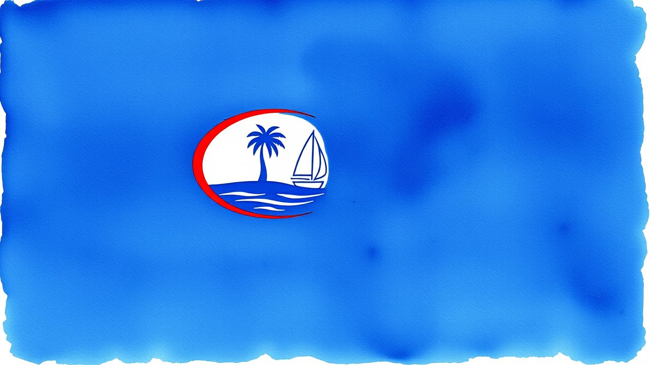 Flag of Guam 🇬🇺 in watercolor style