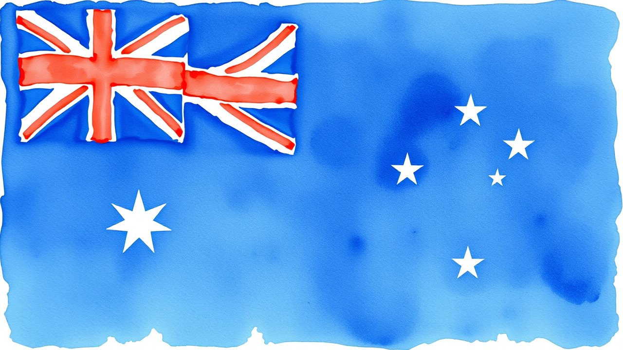 Flag of Australia 🇦🇺 in watercolor style