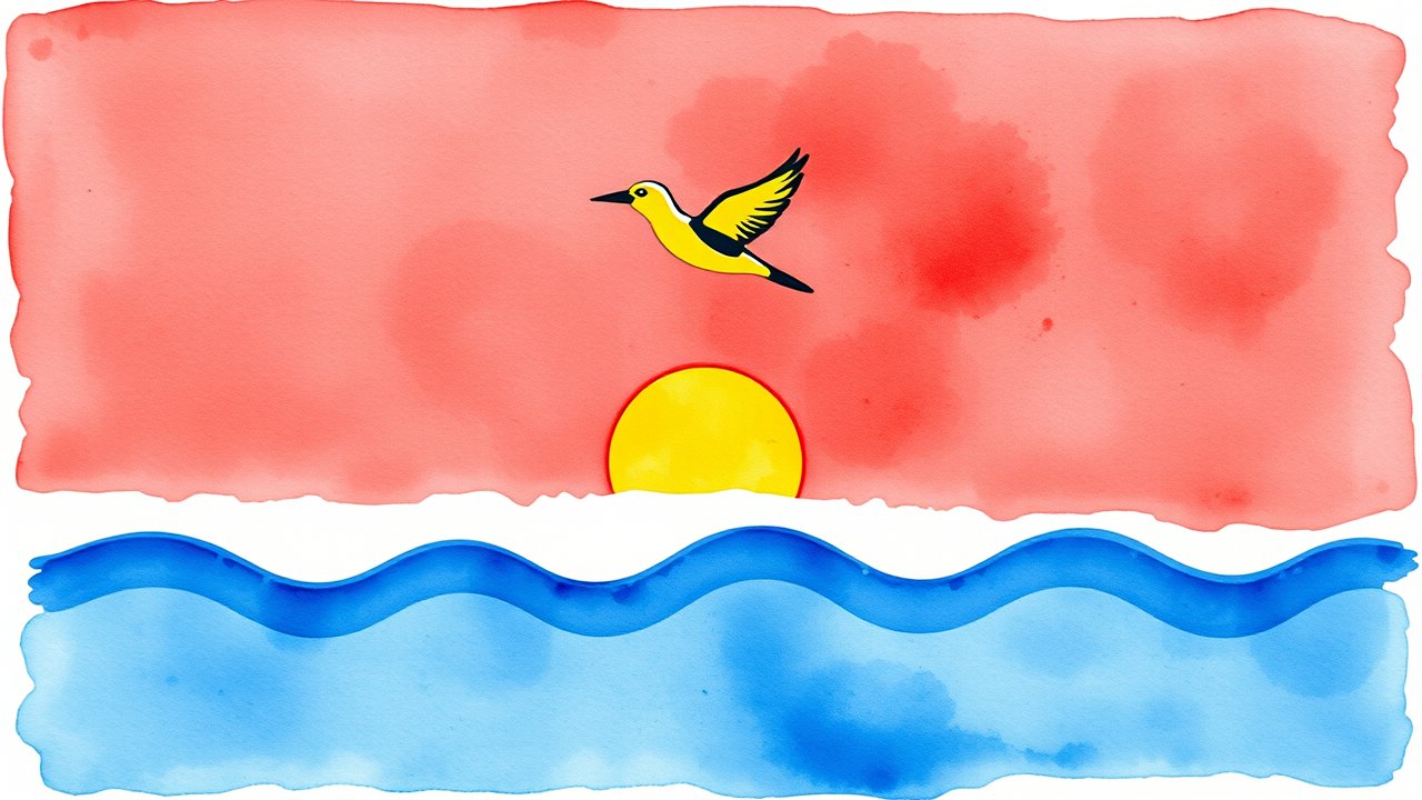 Flag of Kiribati 🇰🇮 in watercolor style