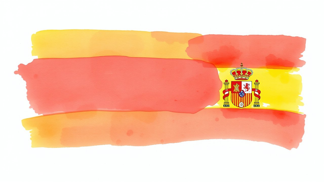 Flag of Spain 🇪🇸 in watercolor style
