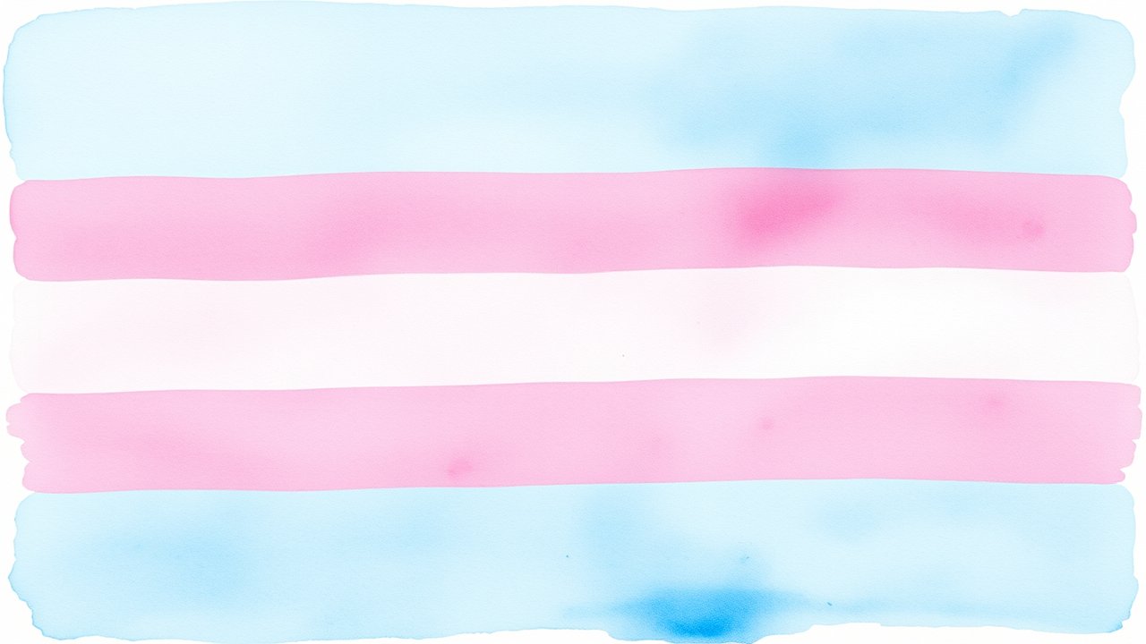 Flag of Transgender (trans) 🏳️‍⚧️ in watercolor style