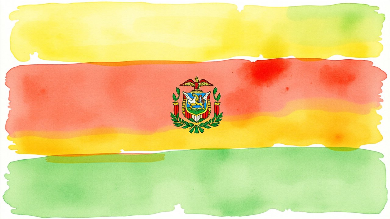 Flag of Bolivia 🇧🇴 in watercolor style