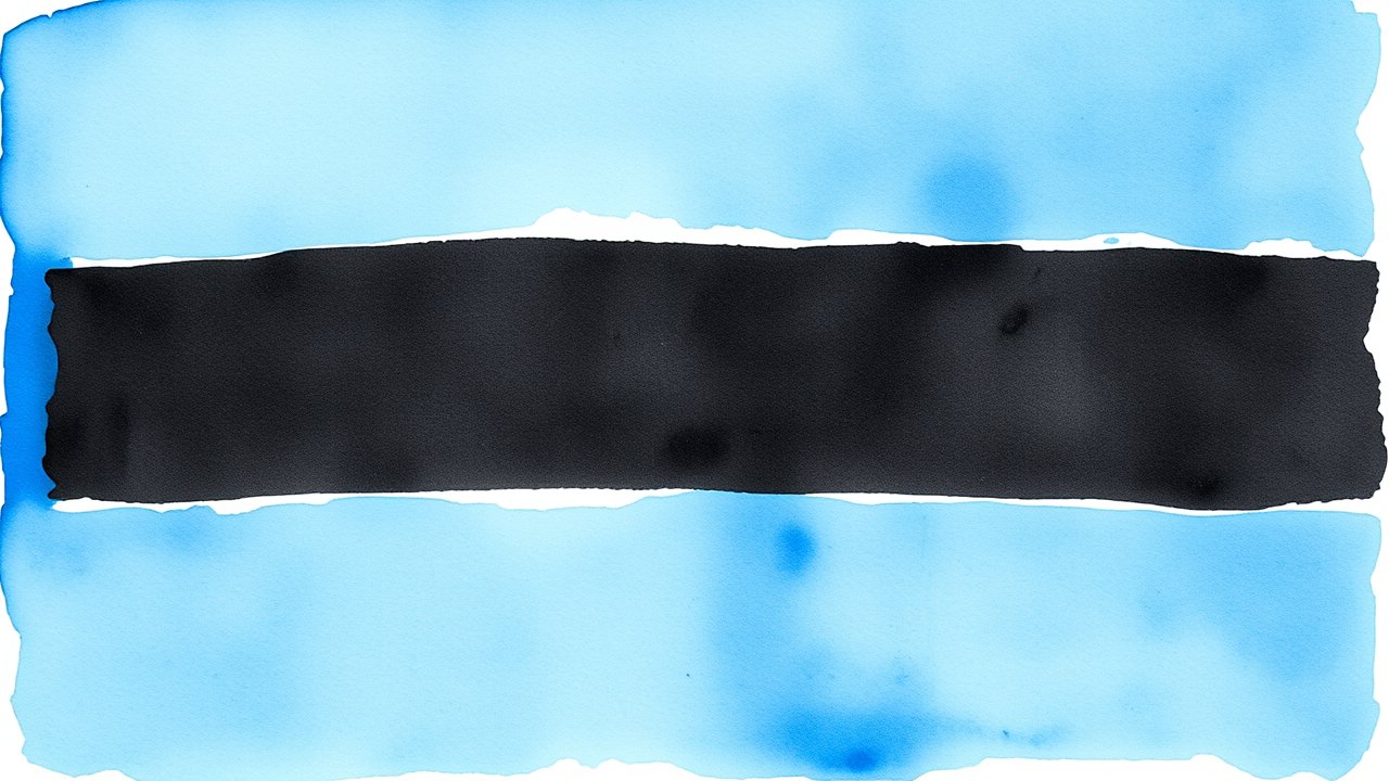 Flag of Botswana 🇧🇼 in watercolor style