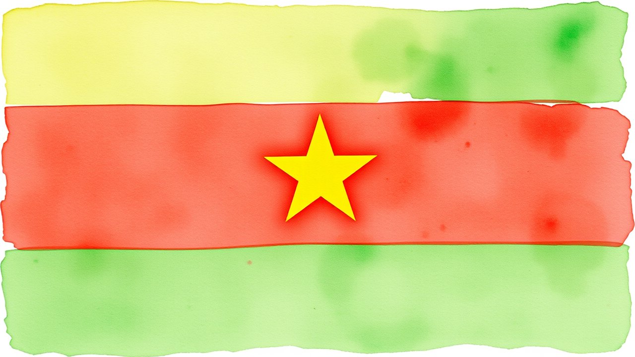 Flag of Burkina Faso 🇧🇫 in watercolor style