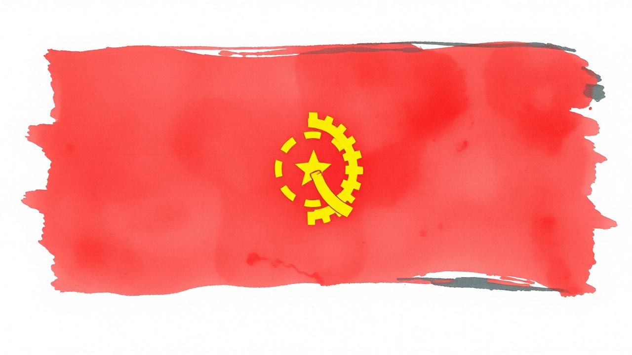 Flag of Angola 🇦🇴 in watercolor style