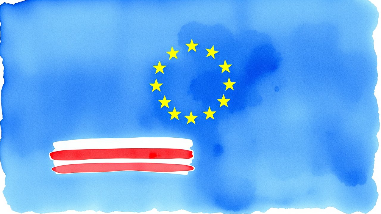 Flag of Cape Verde 🇨🇻 in watercolor style