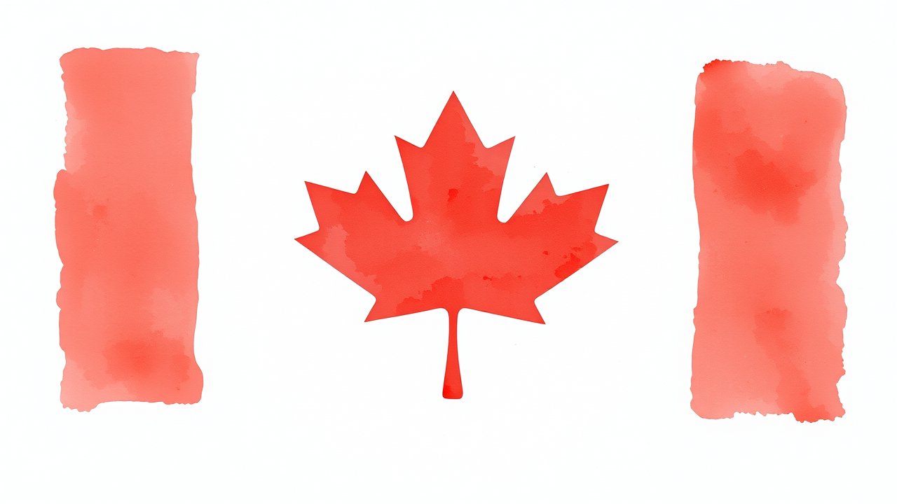 Flag of Canada 🇨🇦 in watercolor style