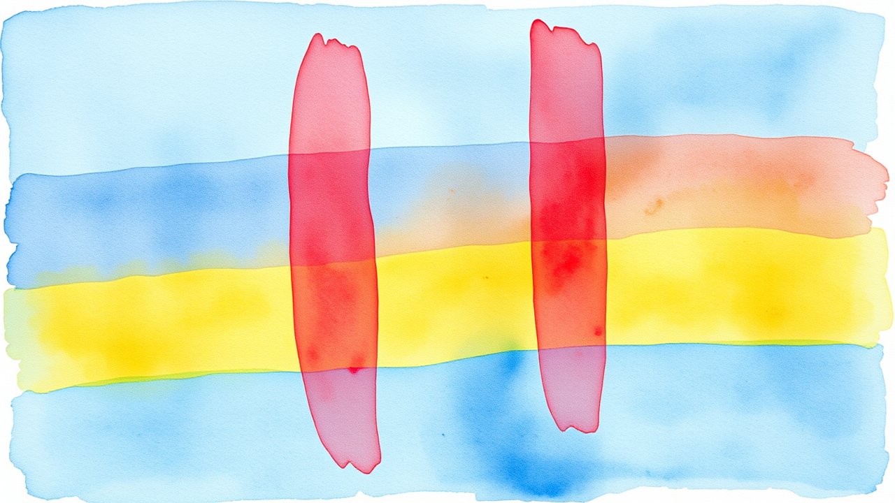 Flag of Chad 🇹🇩 in watercolor style