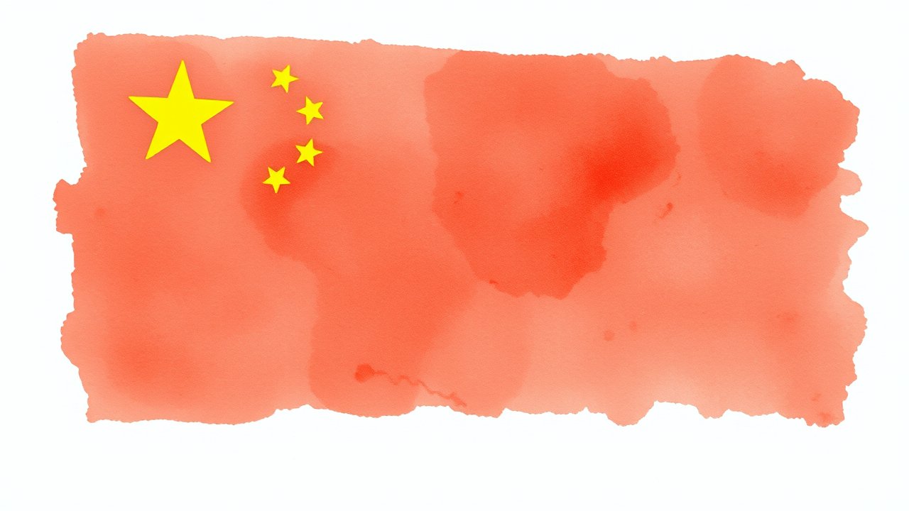 Flag of China 🇨🇳 in watercolor style